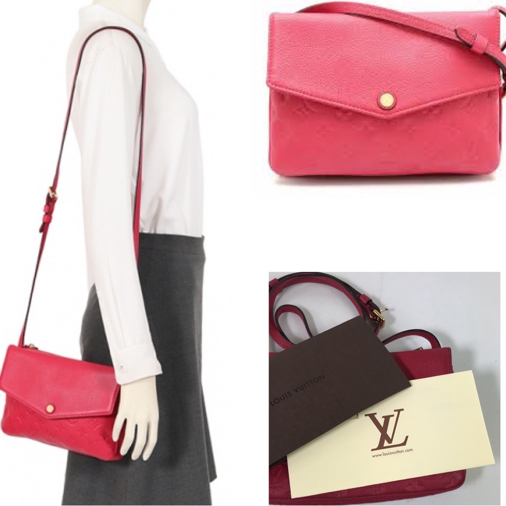 💕 RARE 💕 LOUIS VUITTON LEATHER PINK CROSSBODY TWICE